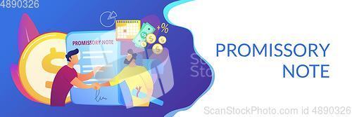 Image of Promissory note concept banner header