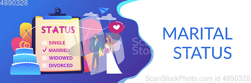 Image of Relationship status concept banner header.