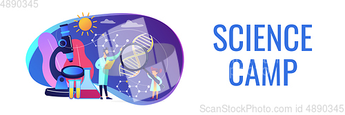 Image of Science camp concept banner header.