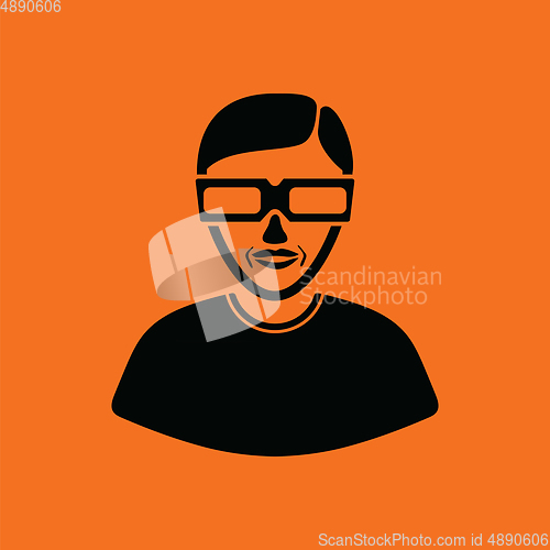 Image of Man with 3d glasses icon