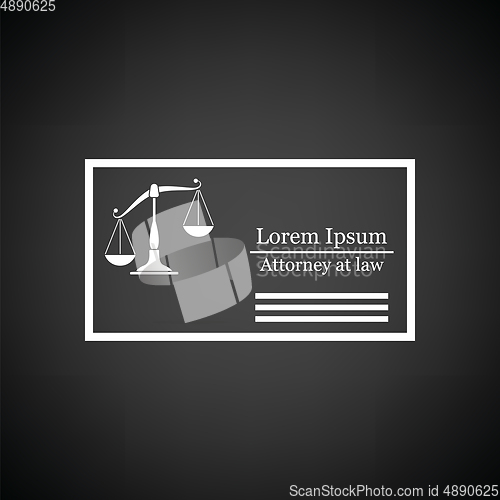 Image of Lawyer business card icon