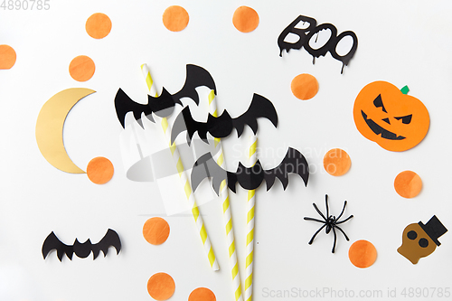 Image of halloween party decorations and paper straws