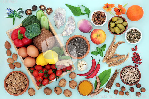Image of Large Collection of Healthy Immune Boosting Food
