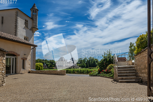 Image of MEURSAULT, BURGUNDY, FRANCE - JULY 9, 2020: View to the winery in Meursault, Burgundy, France