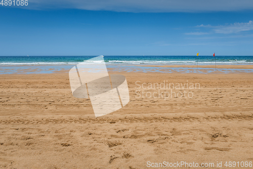Image of Seaview on a beautiful summer day in Zarautz, Spain