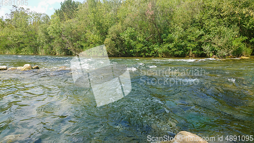 Image of Stream of the river Cetina, Croatia. A beautiful landscape near Omis