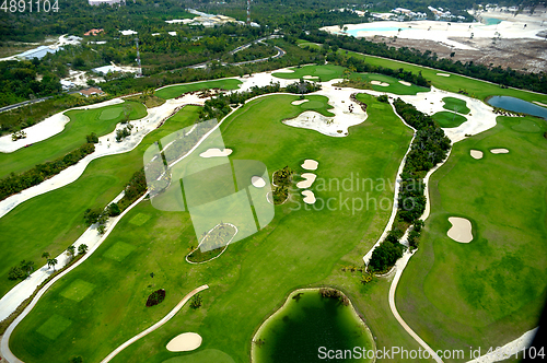 Image of Flying over golf course