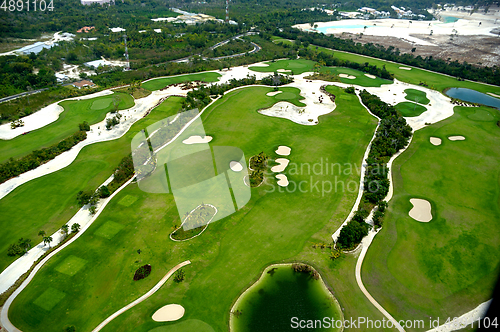 Image of Flying over golf course