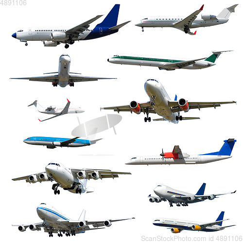 Image of Plane collection isolated on a white background. High resolution