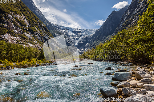 Image of Beautiful Nature Norway Glacier Kjenndalsbreen.