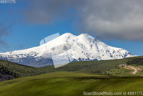 Image of Elbrus Region. Mount Elbrus is visible in the background.