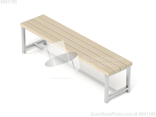 Image of Outdoor wood bench