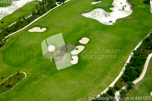 Image of Flying over golf course