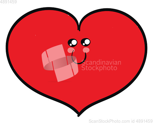 Image of Image of cute heart, vector or color illustration.