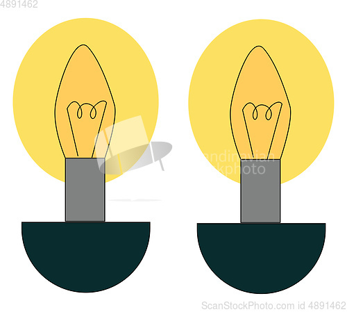 Image of Yellow lights with stand, vector or color illustration.
