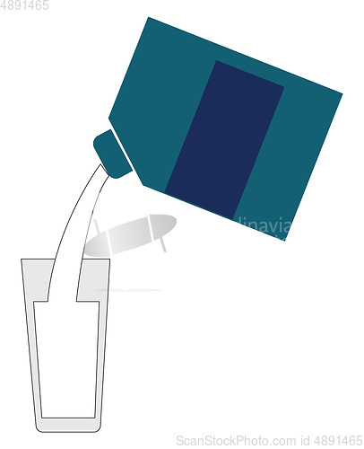 Image of Milk being poured, vector or color illustration.