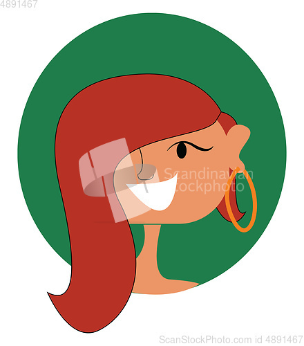 Image of Red color hair, vector or color illustration.
