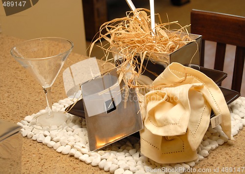 Image of Table placesetting with napkin and straw