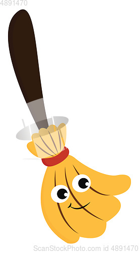 Image of Happy broom, vector or color illustration.