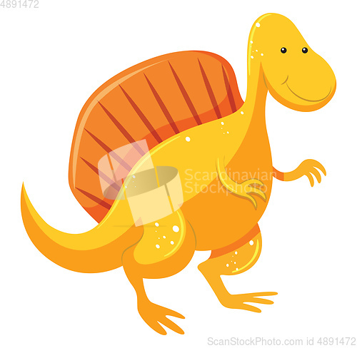 Image of  A yellow color Dinosaur and orange hump, vector or color illust