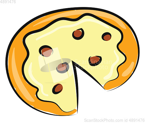 Image of Pizza, vector or color illustration.