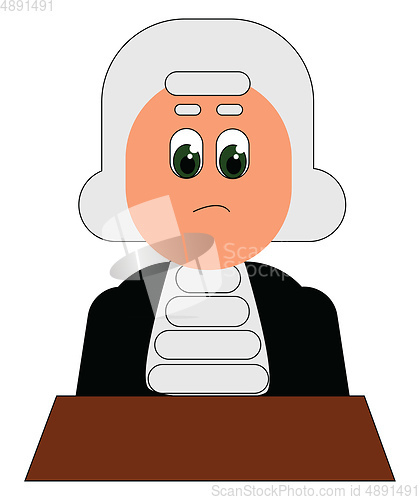 Image of A confused judge, vector or color illustration.