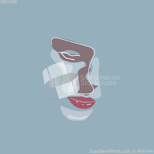Image of Image of abstract portrait, vector or color illustration.