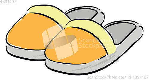 Image of Home slippers, vector or color illustration.