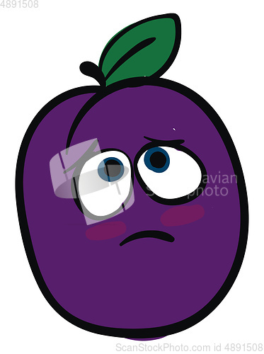 Image of Sad plum, vector or color illustration.