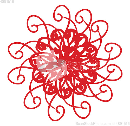 Image of Image of cherry round ornament, vector or color illustration.