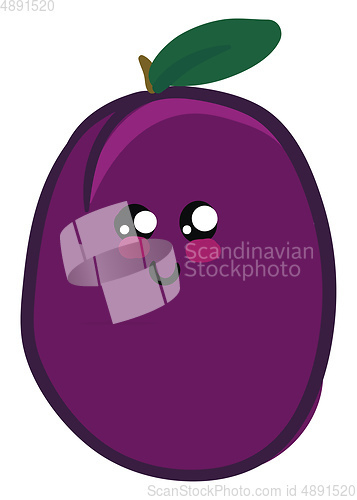 Image of Image of cute plum, vector or color illustration.
