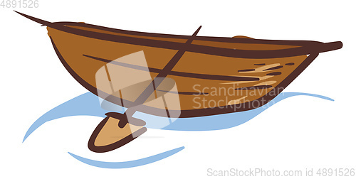 Image of Image of brown boat, vector or color illustration.