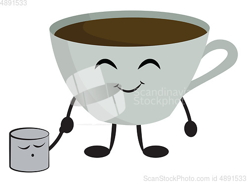 Image of Image of coffee with marshmallow, vector or color illustration.