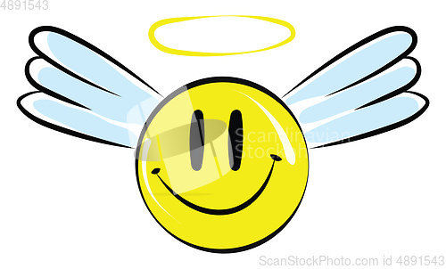 Image of Smile with a halo, vector or color illustration.