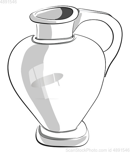 Image of Painting of a white jug/Pitcher, vector or color illustration. 