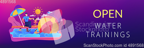 Image of Swim camp concept banner header.