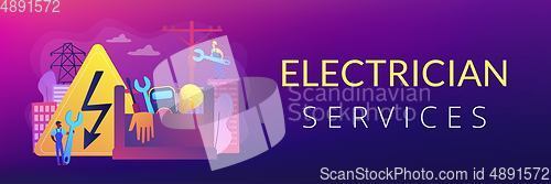 Image of Electrician services concept banner header