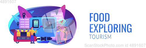 Image of Culinary tourism concept banner header.