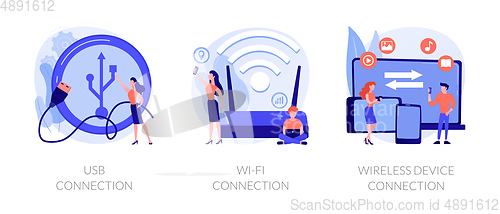 Image of Remote connection vector concept metaphors.