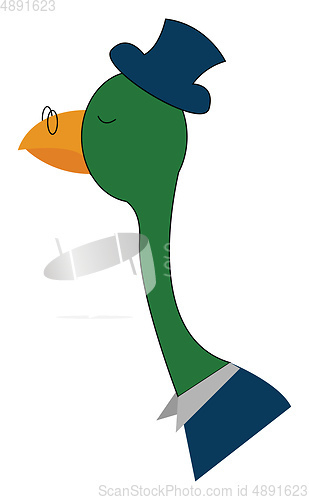 Image of Image of bird with glasses - cartoon, vector or color illustrati