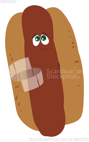 Image of A juicy hot dog, vector or color illustration.