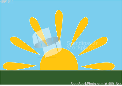 Image of Sun, vector or color illustration.