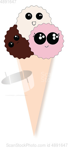 Image of An icy ice cream, vector or color illustration.