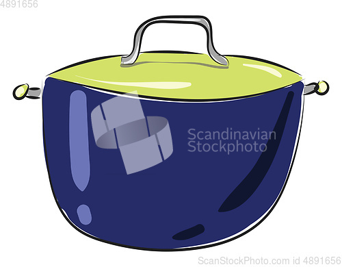 Image of Image of blue pan, vector or color illustration.