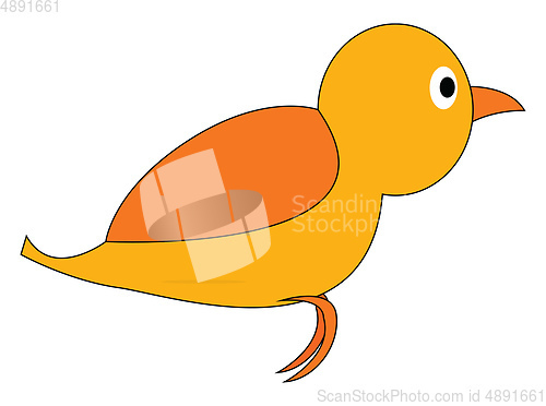 Image of Painting of a cartoon yellow bird set isolated on white backgrou