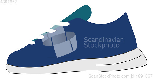 Image of Image of blue boot - running shoe, vector or color illustration.