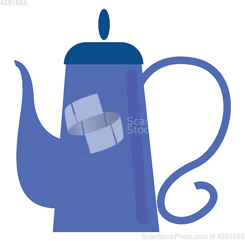 Image of Image of a blue teapot, vector or color illustration.