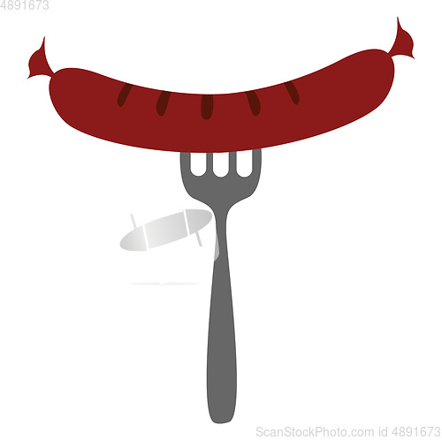 Image of Sausage, vector or color illustration.