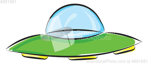 Image of Image of alien space ship, vector or color illustration.