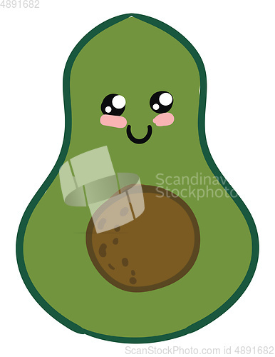 Image of Image of cute avocado, vector or color illustration.